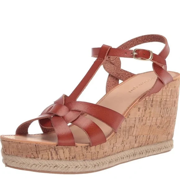 Madden Girl women’s size 8 Cortette Cork Cognac Wedge…worn once! - Picture 1 of 4